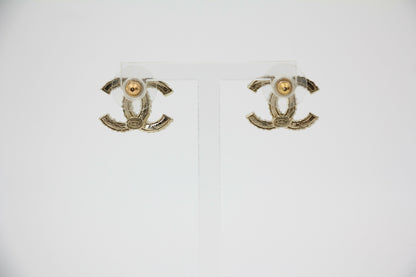 Chanel A19S Rhinestone Multicoloured CC Logo Stud Earrings