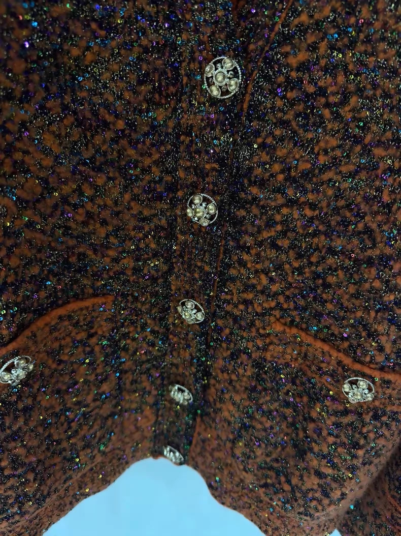 Chanel 24K orange-yellow knit cardigan