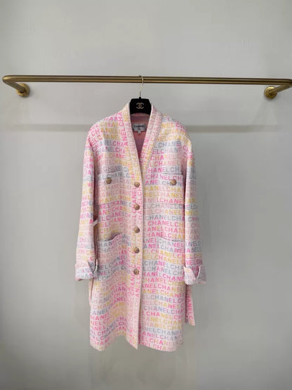 Chanel 24C Pink Letter Bathrobe Coat