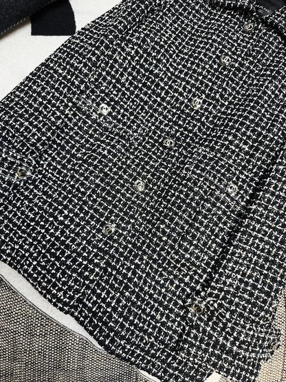 Chanel 20P black tweed coat