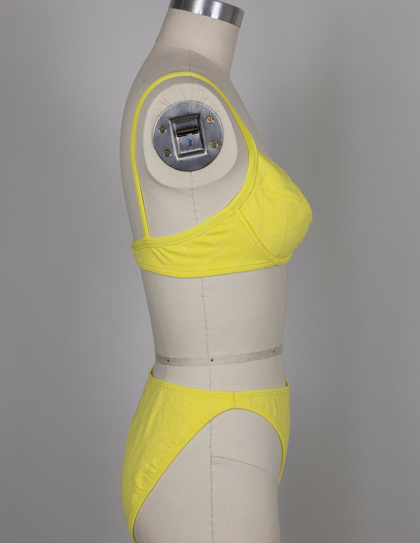 Chanel 1994 Cruise Vintage Yellow Logo Quilted Bikini