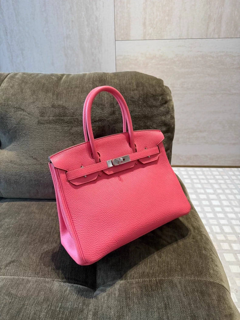 Hermes Birkin 30 U5 pink lipstick Togo leather palladium hardware
