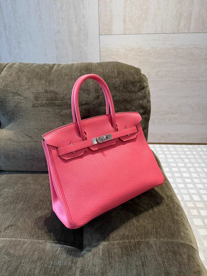 Hermes Birkin 30 U5 pink lipstick Togo leather palladium hardware