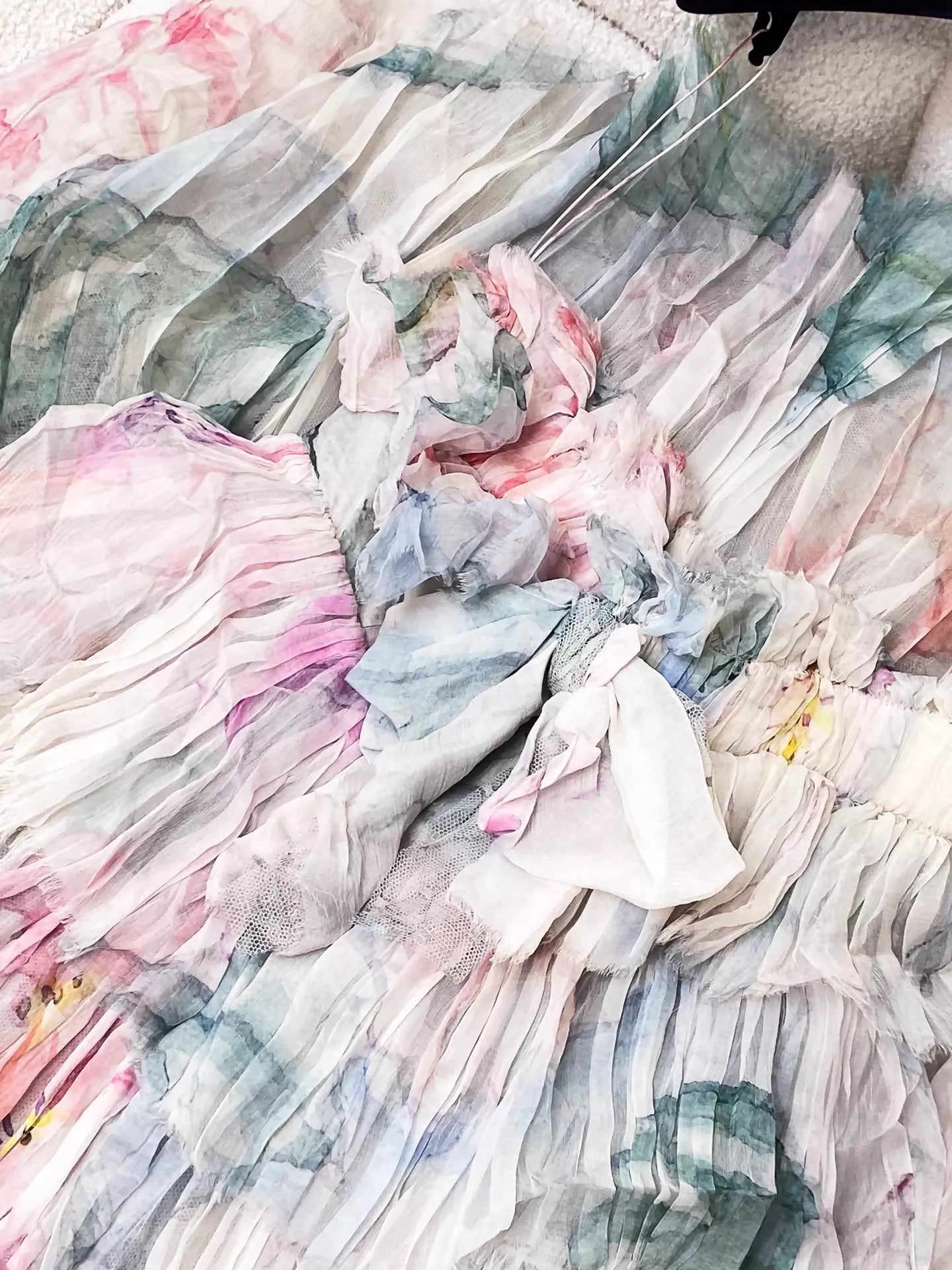 Chanel 13C strapless colourful lace and silk dress