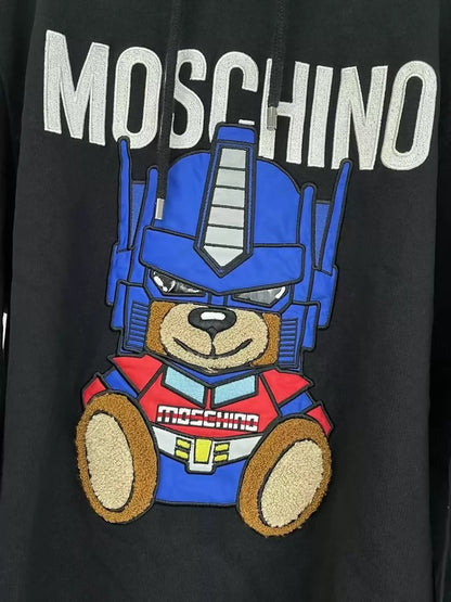 Moschino black bear hooded sweatshirt
