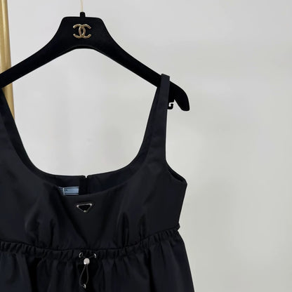 Prada Triangle Logo Black Camisole Top