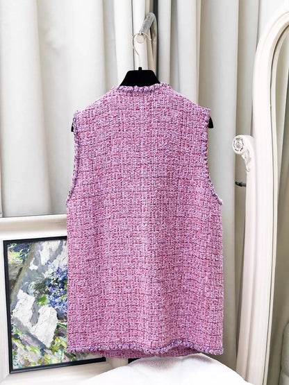 Chanel 22P pink tweed vest