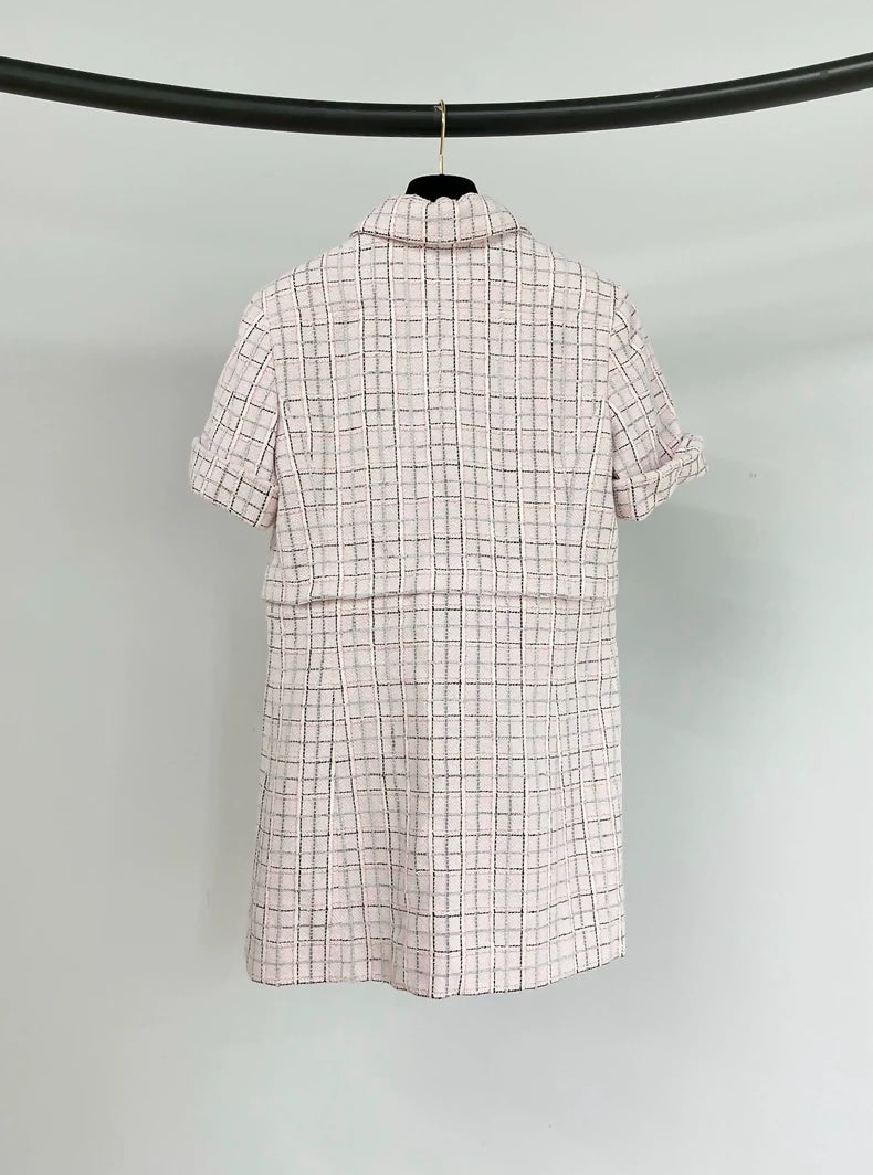 Chanel 25C pink woven dress-jacket
