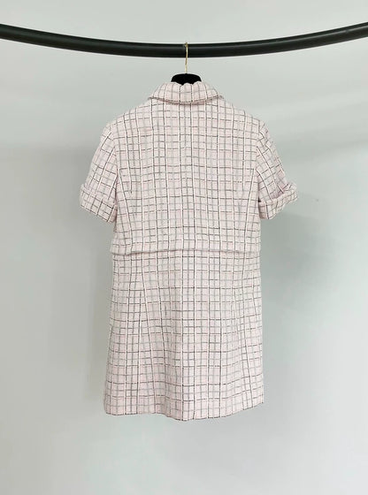 Chanel 25C pink woven dress-jacket