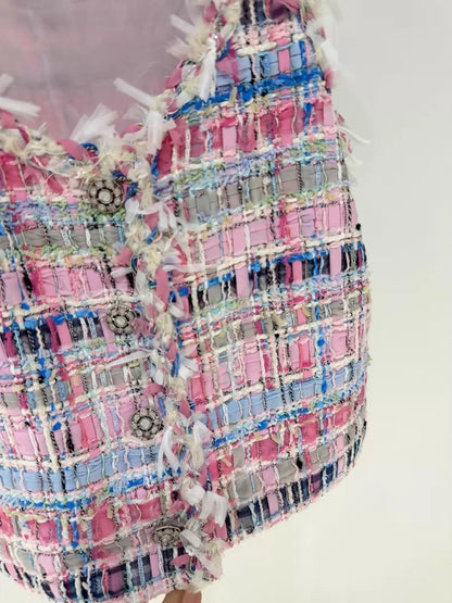 Chanel 25S pink tweed Tassel Vest