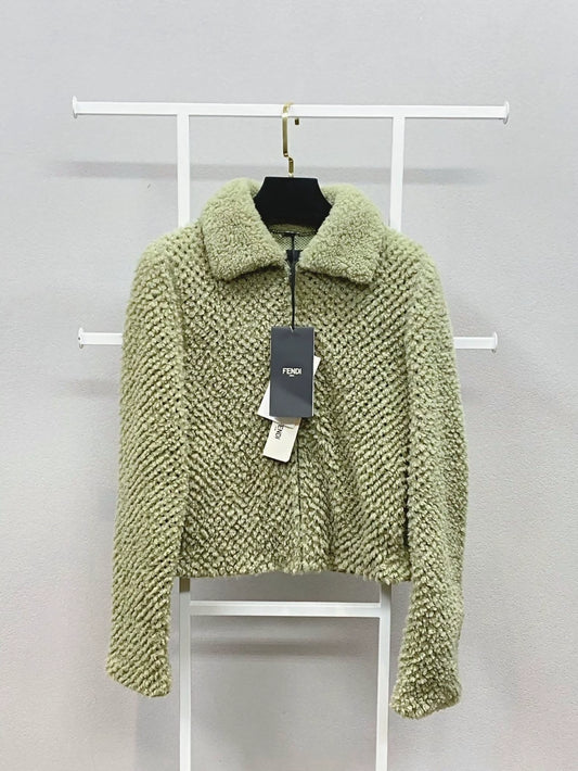 FENDI green fur jacket