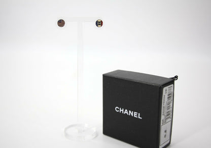 Chanel 03A Metal American Style Round Mini Clip-on Earrings