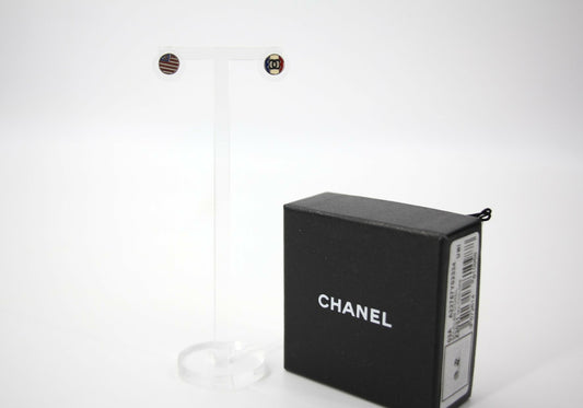 Chanel 03A Metal American Style Round Mini Clip-on Earrings