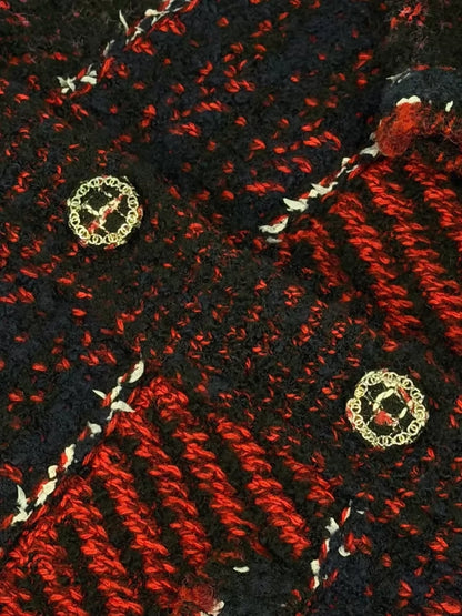 Chanel 23B Red Cardigan
