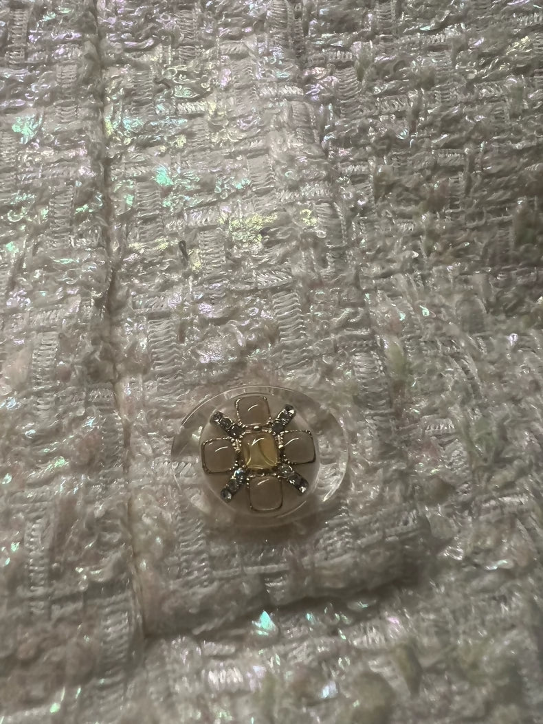 Chanel 2019 Beach Collection sequined white jacket