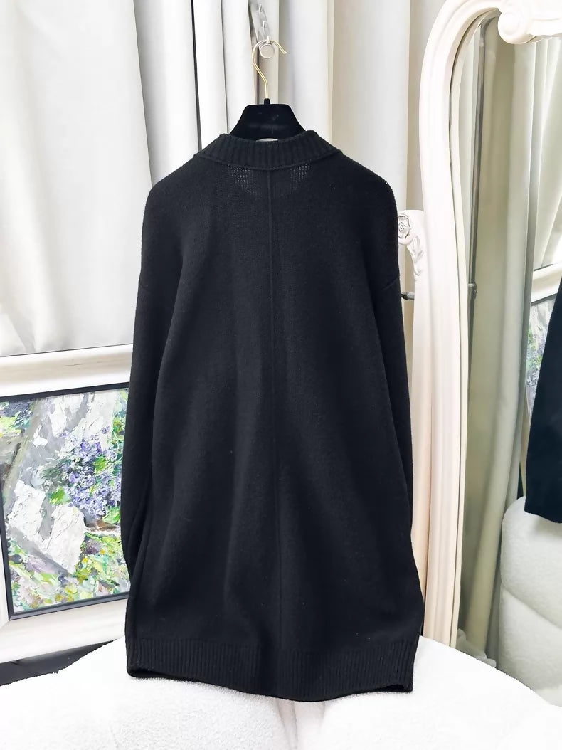 Chanel 2020 Fall/Winter black and white knit dress