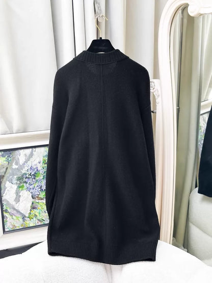 Chanel 2020 Fall/Winter black and white knit dress