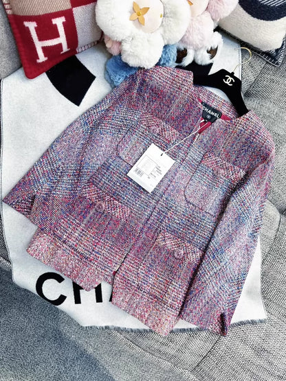 Chanel 17 Pink-Purple Gradient tweed Jacket