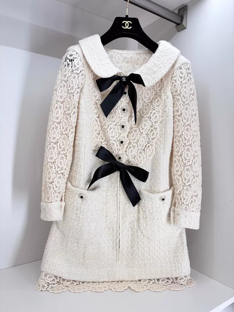 Chanel 15A Camellia White lace Dress
