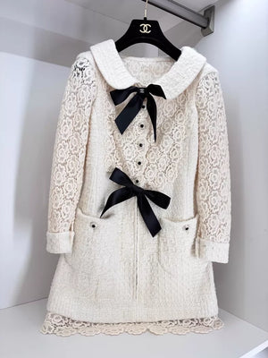 Chanel 15A Camellia White lace Dress