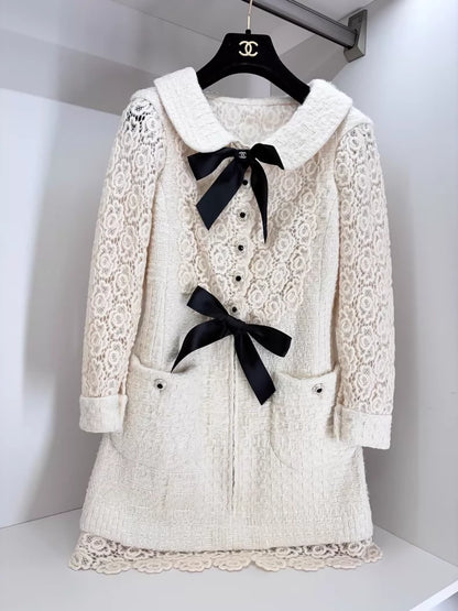 Chanel 15A Camellia White lace Dress
