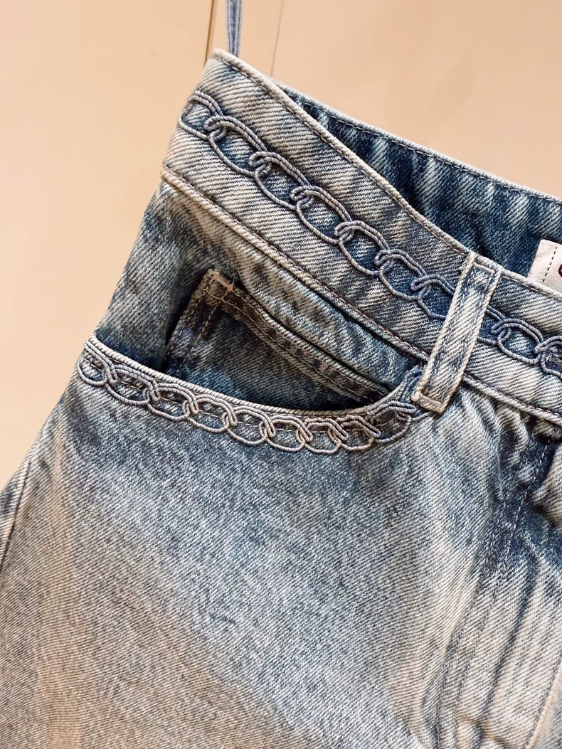 Chanel A-line Denim Shorts