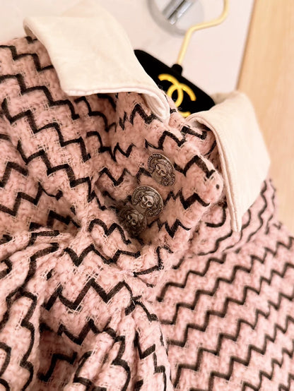 Chanel Roman Collection Métiers d'Art Pink Tweed Midi Coat,