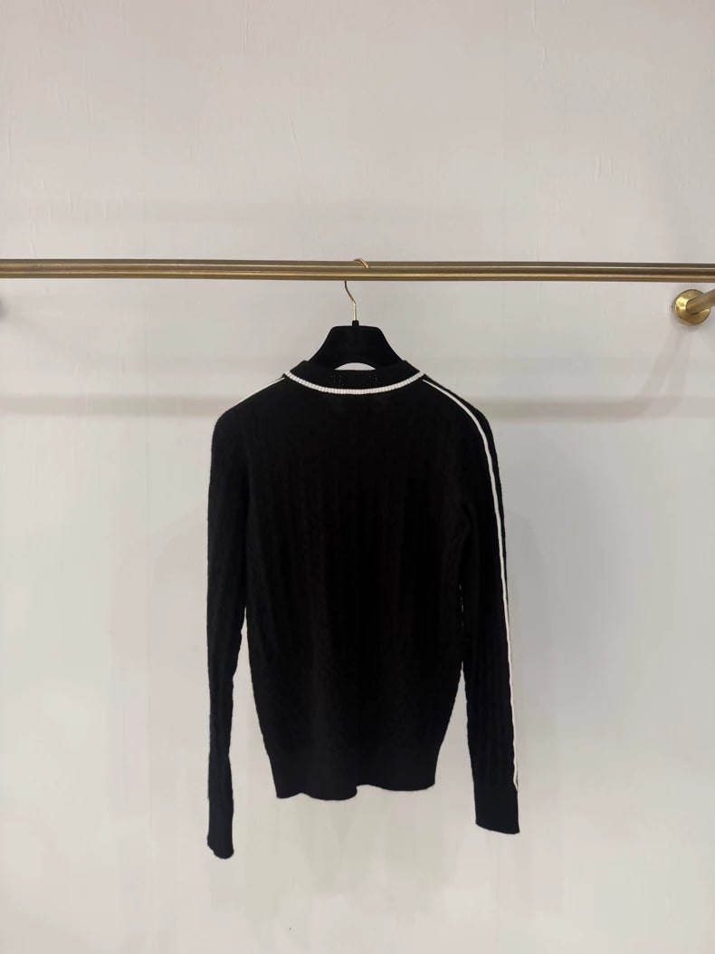 Chanel 23K black cashmere knit sweater