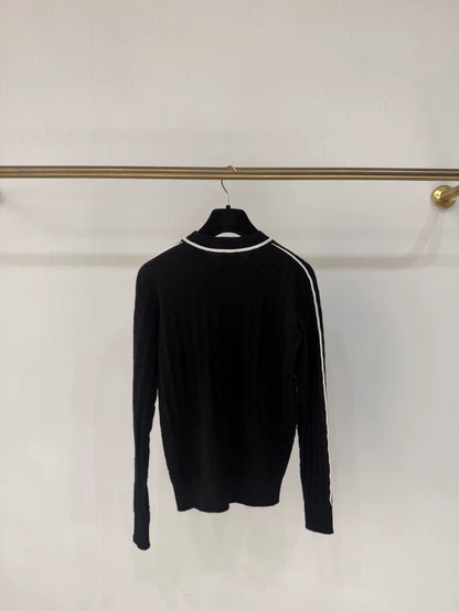 Chanel 23K black cashmere knit sweater