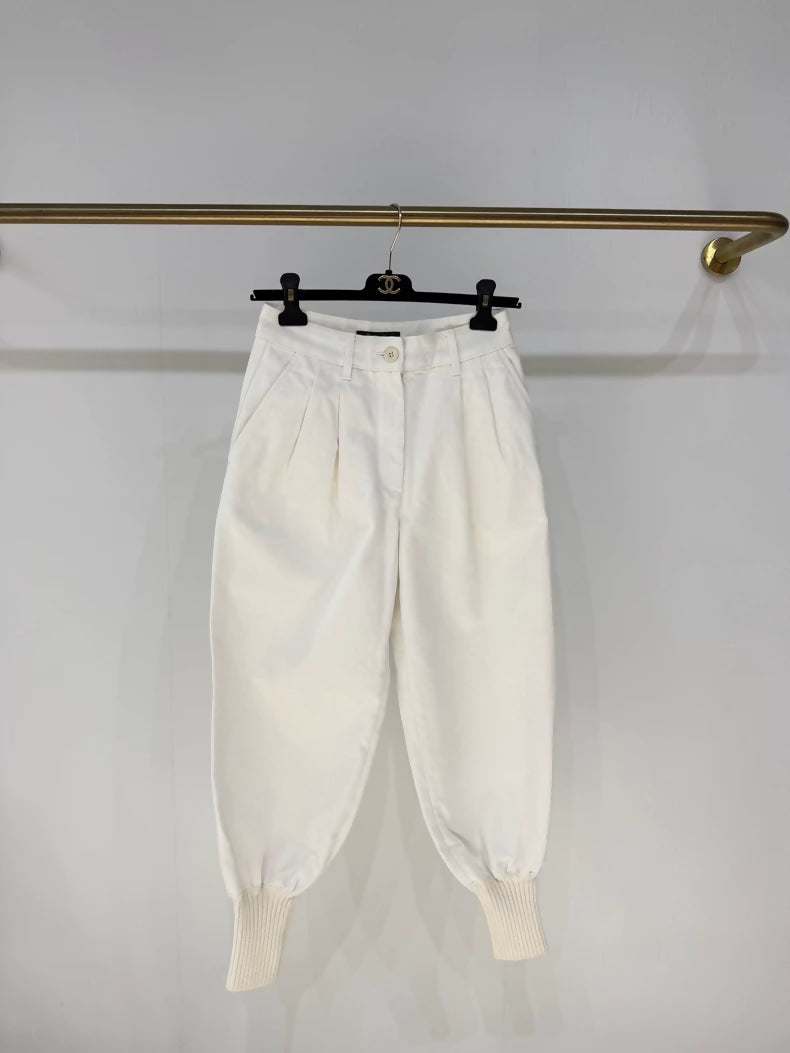 Loro Piana Natural White Wide-Leg Pants