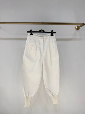 Loro Piana Natural White Wide-Leg Pants