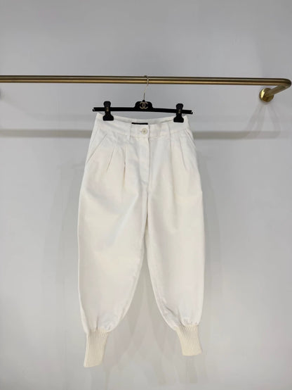 Loro Piana Natural White Wide-Leg Pants