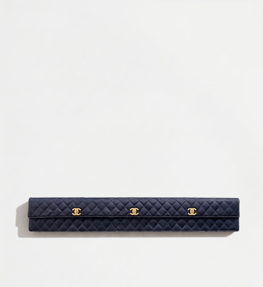 CHANEL 1989 black extra long classic flap clutch bag
