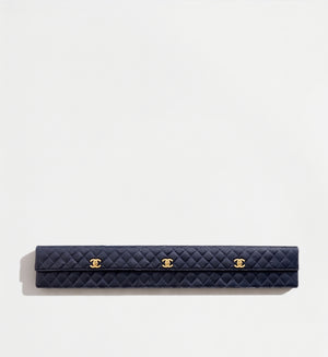 CHANEL 1989 black extra long classic flap clutch bag