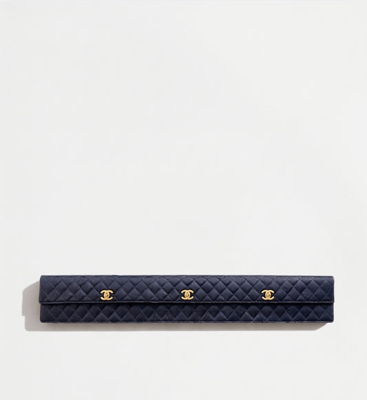 CHANEL 1989 black extra long classic flap clutch bag