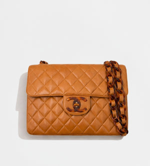 Chanel Caramel leather with tortoise hardware maxi flap