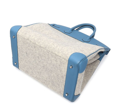 Hermes Birkin HAC 40 Todoo Wool and Blue Togo with Palladium Hardware
