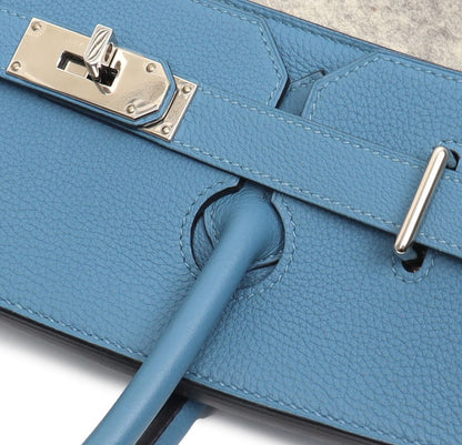 Hermes Birkin HAC 40 Todoo Wool and Blue Togo with Palladium Hardware