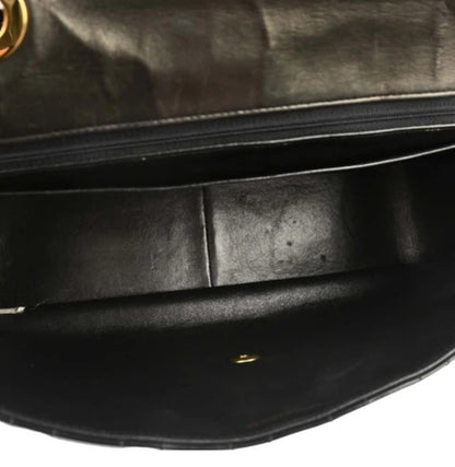 Chanel 1994-1996 Black Patent Leather Maxi Classic Flap Shoulder Bag
