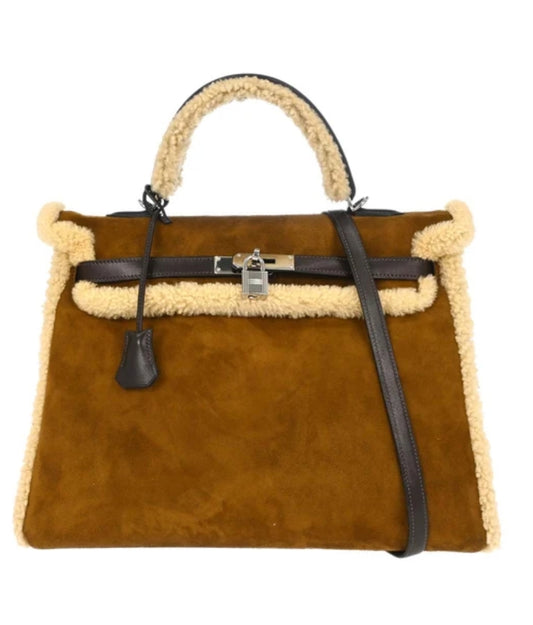 Hermes Kelly 35 Teddy Brown Doblis Palladium hardware