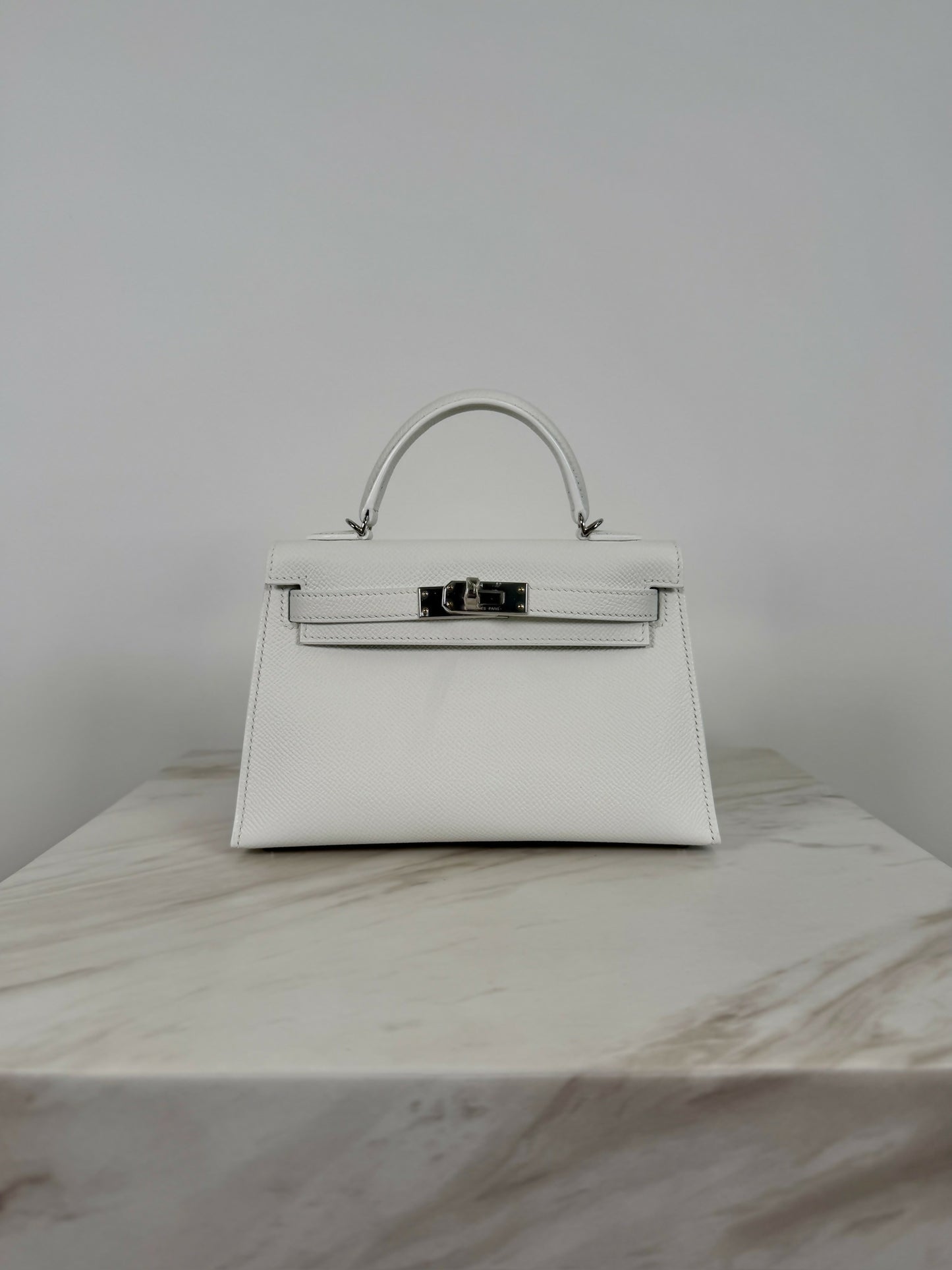 Hermès Kelly 20 New White Epsom PHW G