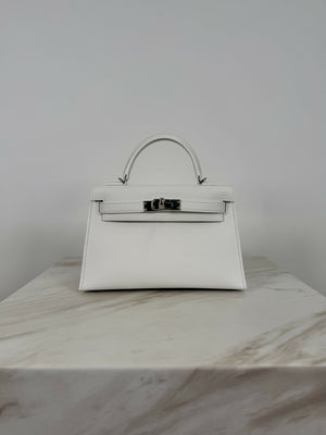 Hermès Kelly 20 New White Epsom PHW G