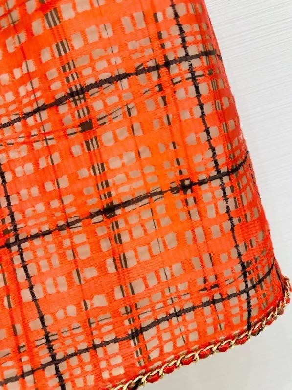 Chanel 26S check chain runway dress/bag, F38