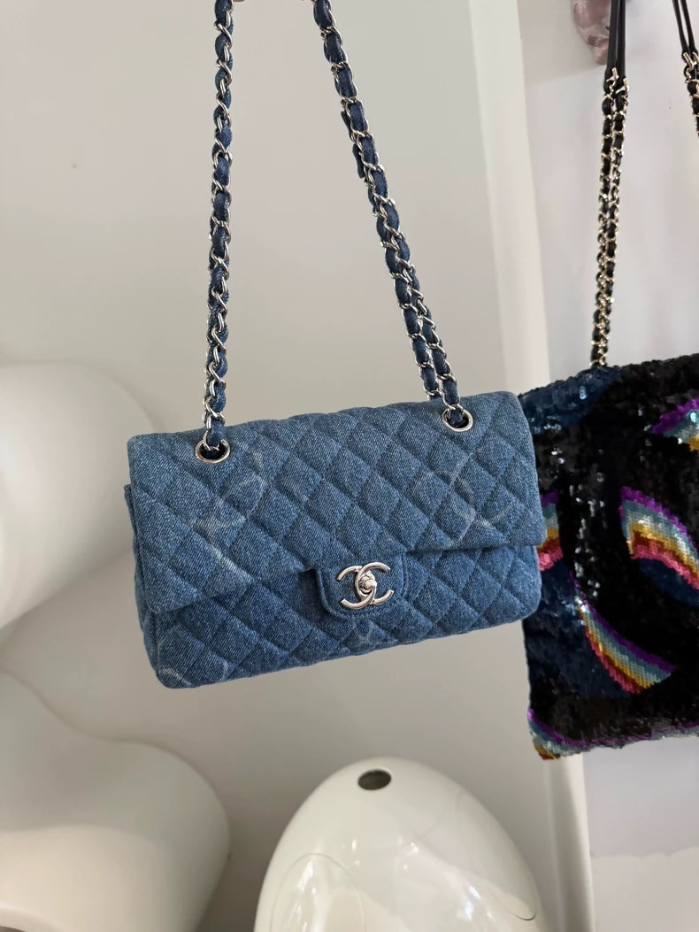 Chanel 20B Denim Graffiti CF Medium