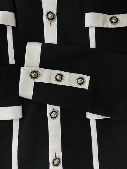 Chanel 20A Black and White Color Block Four-Pocket Jacket