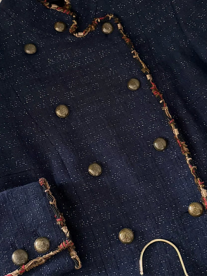 Chanel Paris-Shanghai Collection Blue jacket & skirt set