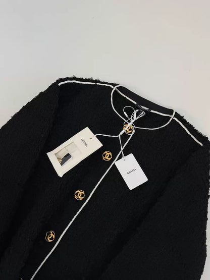 Chanel 26S Black Tweed Jacket