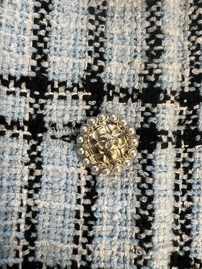 Chanel 25s blue tweed jacket