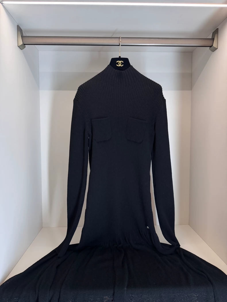 Chanel 24K Black Knit Dress
