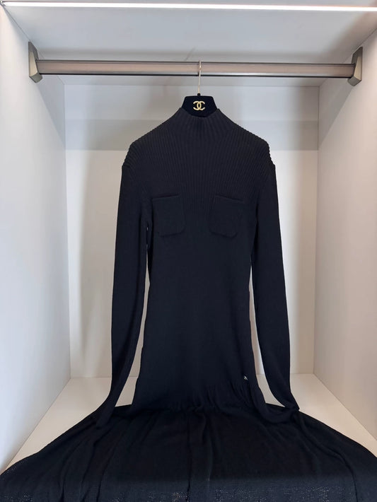 Chanel 24K Black Knit Dress